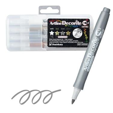 Imagem de Caneta Art Line Shachihata EDF-1/4PSH2, Decorite, Conjunto de 4 cores, 2, redonda, 1,0 mm
