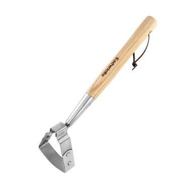 Imagem de Enxada de estribo Hula Hoe mini para ação de remoção de ervas daninhas/enxada de alça de punho ferramenta de jardim com cabo de madeira de lei de 40,6 cm, enxada oscilante para jardinagem, cultivador
