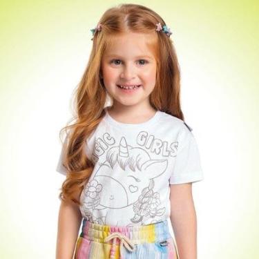 Imagem de Blusa Infantil Verão Menina Para Colorir Tam 1 a 3 - Fakini-Feminino