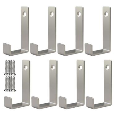 Imagem de Aufuga Ganchos para pendurar aço inoxidável resistente para casacos, ganchos de parede, cabide de roupão, ganchos para pendurar chapéus, porta-chaves para toalha, bolsa interna e externa (quadrado,
