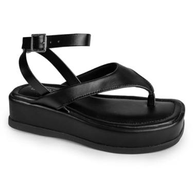 Imagem de Chinelo Feminino Flatform Sandália Papete Confortável Fivela (Preto, BR, Adulto, Numérico, 37)