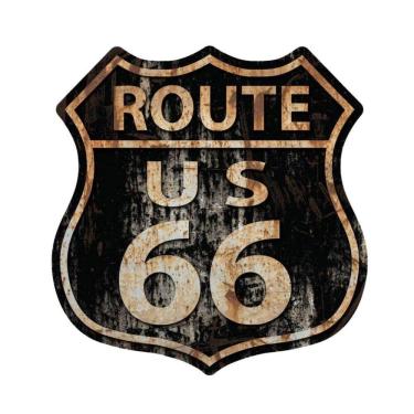 Imagem de Placa Quadro Decoração Us Route 66 Trânsito Vintage Rota