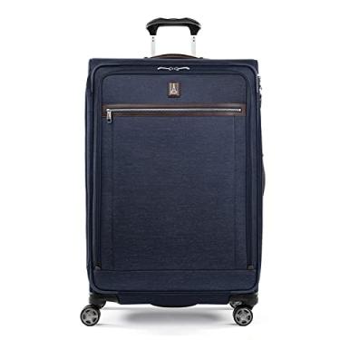 Imagem de Travelpro Platinum Elite Mala de roda giratória expansível Softside, Azul-marinho verdadeiro, Checked-Large 29-Inch, Platinum Elite Mala com rodas expansíveis Softside