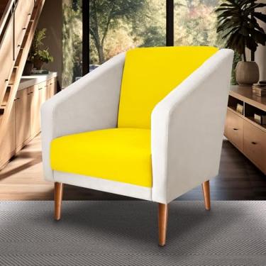 Imagem de Poltrona Sala De Estar Monalisa Decorativo suede (AMARELO)