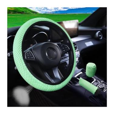 Imagem de Bittwee 3 peças capa de volante de carro de 3 polegadas, capa de apoio de braço, conjunto de capa de câmbio de marcha, protetor de volante automotivo respirável de microfibra, antiderrapante,