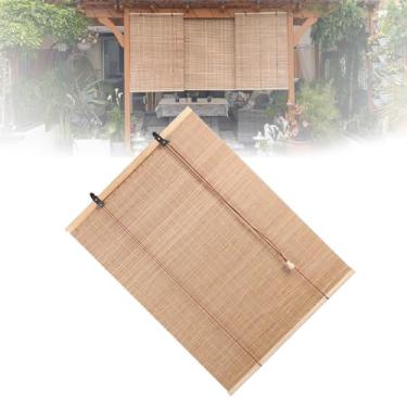 Imagem de Persianas de bambu, persianas de rolo de bambu para guarda-sol, persianas romanas de filtragem de luz de madeira natural, persiana de enrolar para porta de pátio de quartos, para restaurantes, casas