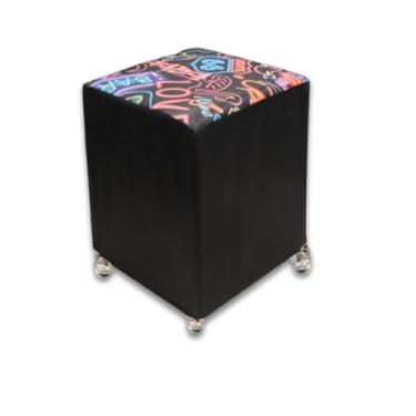 Imagem de Puff Quadrado Banqueta Com Rodinhas Rodizio Decoração Eventos Conforto (Assento Jazz)