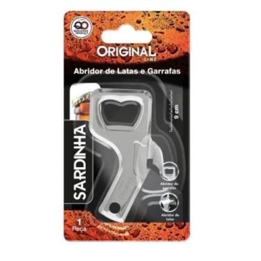 Imagem de Abridor de Latas e Garrafas Sardinha 9cm Original Line, Cinza