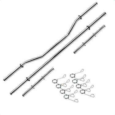 Imagem de Kit Fitness de Barras Tubo Oca de 40cm - Barra W e Barra de 1,20m com 