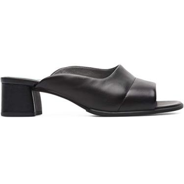 Imagem de Camper Sandálias femininas de salto plataforma com bico aberto, Preto, 3.5 Big Kid