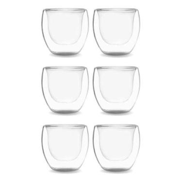 Imagem de Copos De Vidro Borasilicato Duplo 80ml Nespresso 06 Unidades - Mimo St