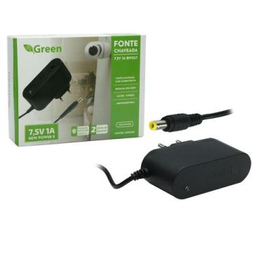 Imagem de Fonte Estabilizada Chaveada 7.5V 1amp Bivolt Plug P4 - 2,1mm - GREEN, 