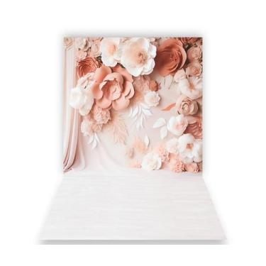 Imagem de Fundo Fotográfico 1,50 X 2,70 -  Gestante Efeito Flores de Papel 136 -