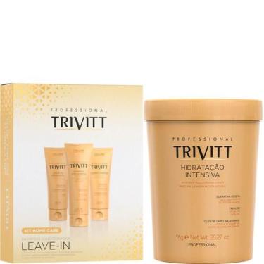 Imagem de Kit Trivitt 4pçs: Kit Leave-in Hidratante+ Mascara Hidratação 1kg - It