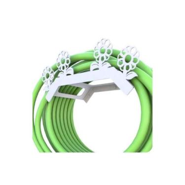 Imagem de Suporte Enrolador De Mangueira De Jardim Flor Branco - FassinShop