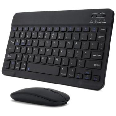 Imagem de  Teclado e mouse Bluetooth recarregável, ultrafino, portátil, compacto