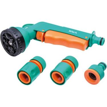 Imagem de Kit para Mangueira de Jardim 6 Jatos 4 peças Kala Verde - KALA