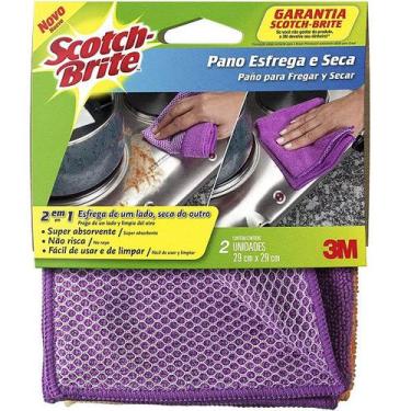 Imagem de Pano Esfrega e Seca SCOTCH-BRITE 29 X 29CM 2 Unidades 3M
