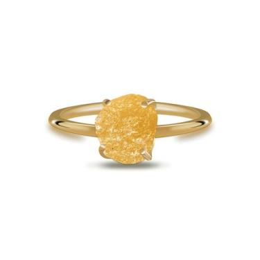 Imagem de Aliança Calcita Amarela - Cristal Natural, Banho Ouro 18k