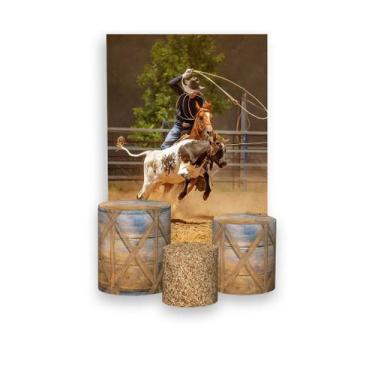 Imagem de Painel De Festa Vertical 1,50 x 2,20 + Trio De Capas Cilindro - Cavalo
