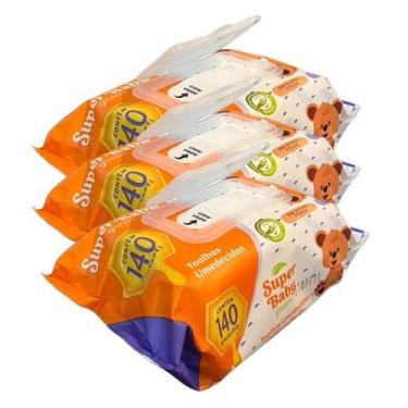 Imagem de Kit 420 toalhas umedecidas super baby 20 x 12 cm