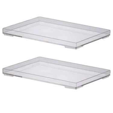 Imagem de Kit 2 Bandejas Em Acrílico  Cristal 25x17x2cm 1639 Paramount