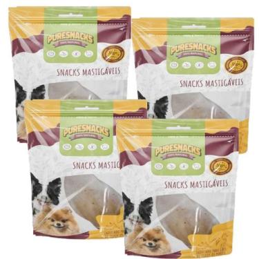 Imagem de Petisco Para Cachorro Orelha Bovina Snacks Natural Kit 4un - PURESNACK