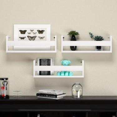 Imagem de Kit 3 prateleiras em Mdf formato de nicho para parede ideal para livro