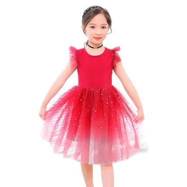 Imagem de Vestido Infantil Menina Festa Estrela Galáxia Glamour Luxo - anjo da m