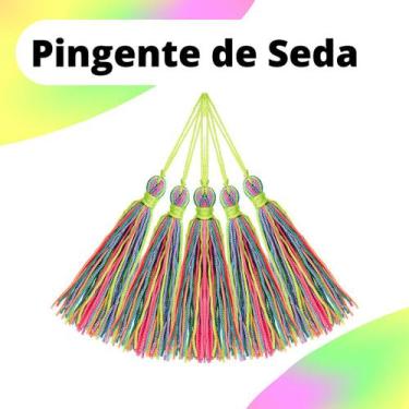 Imagem de Pingente De Seda Tassel - Franja - Multicolorido Leitoso - Com 20 Unid