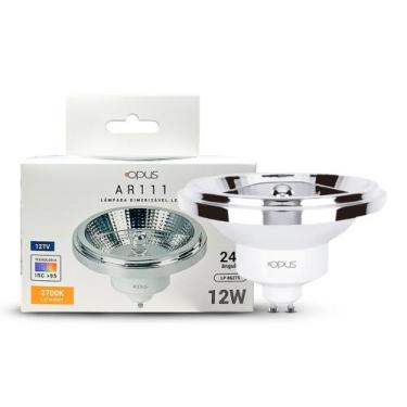Imagem de Lâmpada LED AR111 Base GU10 12W 2700K Dimerizável 24 IRC 95  127V LP86