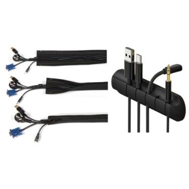 Imagem de Kit De Gerenciamento De Cabos - Luva Organizadora E Suporte Para fios 