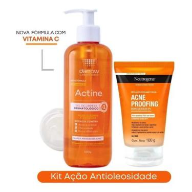 Imagem de Kit Sabonete Actine Gel 400g Antioleosidade + Esfoliante Acne Proofing