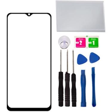 Imagem de Tela de proteção de lente de vidro frontal externa de reparo de substituição + OCA para Samsung Galaxy A13 4G SM-A135 / A04S com ferramenta de fita de peças (sem toque LCD e digitalizador)