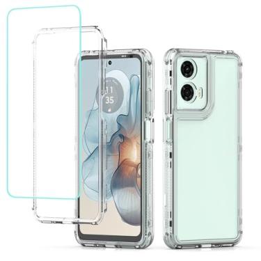 Imagem de Yodueiv Capa para Moto G24 Power, Motorola G24 Power Case com protetor de tela de vidro temperado, capa protetora para celular com 3 camadas cristalinas para Motorola Moto G24 Power Clear