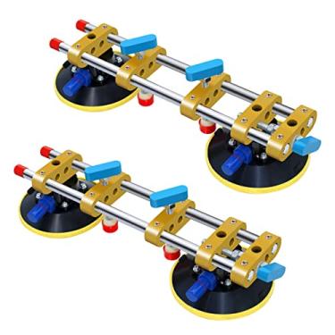 Imagem de TIEKJOT Pacote com 2 ventosas de 15 cm sem costura para nivelamento de bancada, ferramenta de instalação profissional ajustável para laje e granito de mármore