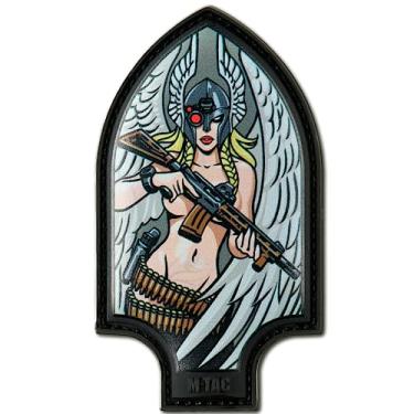 Imagem de M-Tac Morale Patch Valkyrie - Patch militar tático de PVC com suporte de gancho - Remendos para colete, mochilas, chapéus (preto)