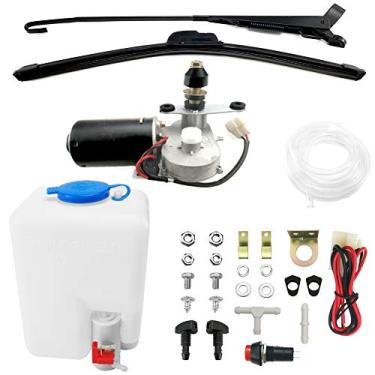 Imagem de Motor elétrico de 12 V (varredura de 90°) Universal UTV limpador de para-brisa com kit de bomba de arruela para Polaris Ranger RZR 800/900/1000, Can Am Commander, Honda Pioneer, Kawasaki Mule/Teyrx Snowplow, Triciclo