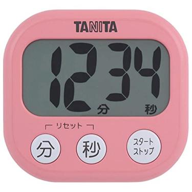 Imagem de Tanita TD-384 PK Temporizador de aprendizagem de cozinha com ímã, tela grande, volume alto, 100 minutos, rosa