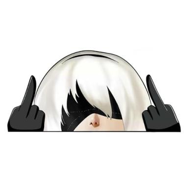 Imagem de Adesivos de decalque Yorha 2B NiEr Automata Peeker Anime Mangá, Ideal para Carros, Laptop, Skate, Decoração de Parede, Resistente a UV 15 cm