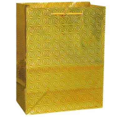 Imagem de 10 Sacola Sacolinha Pacote Embalagem Metalizada Presente kraft papel d