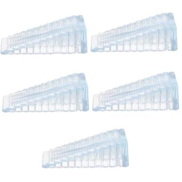 Imagem de 5 peças de cunha de batente de porta, para carpete, parte inferior do azulejo, concreto, tapete, piso de madeira, anticolisão e antiderrapante (transparente)