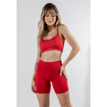 Imagem de Bermuda Suplex Fitness Feminina Academia Treino Malhar Cintura Alta Ci