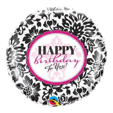 Imagem de Balão de Festa Microfoil 18" 45cm - Redondo Happy Birthday To You! Dam