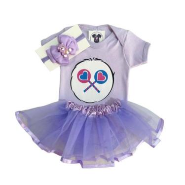Imagem de Body Bebe - Ursinhos Carinhosos  + Tutu + Laço -  Mesversario - RL, Li
