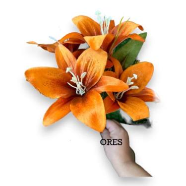 Imagem de Kit De 5 Buquês Cores Novas De Lírio Artificial Com 5 Flores - LM, Ter