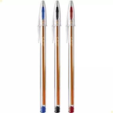 Imagem de Caneta Esferografica Cristal Fina C/ 3 Cores - BIC