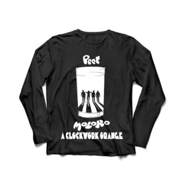 Imagem de Camiseta Manga Longa Masculina Laranja Mecânica - Ultrav Store, Preto,