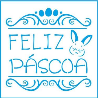 Imagem de Stencil Feliz Páscoa STXX-054 - Litoarte - Rizzo