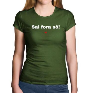 Imagem de Baby Look Algodão Sai fora sô! - Foca na Moda, Musgo, P